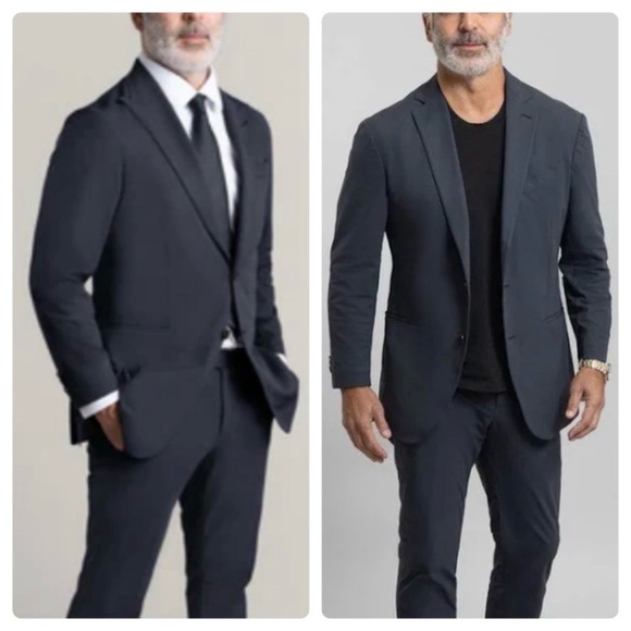Sene Soho FlexTech Blazer Navy Blue Travel Sport Coat Unstructured